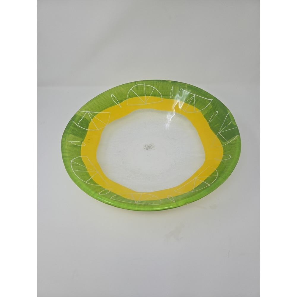 Italian Hand Painted Glass Bowl Lemon &‎ Limes Fruit